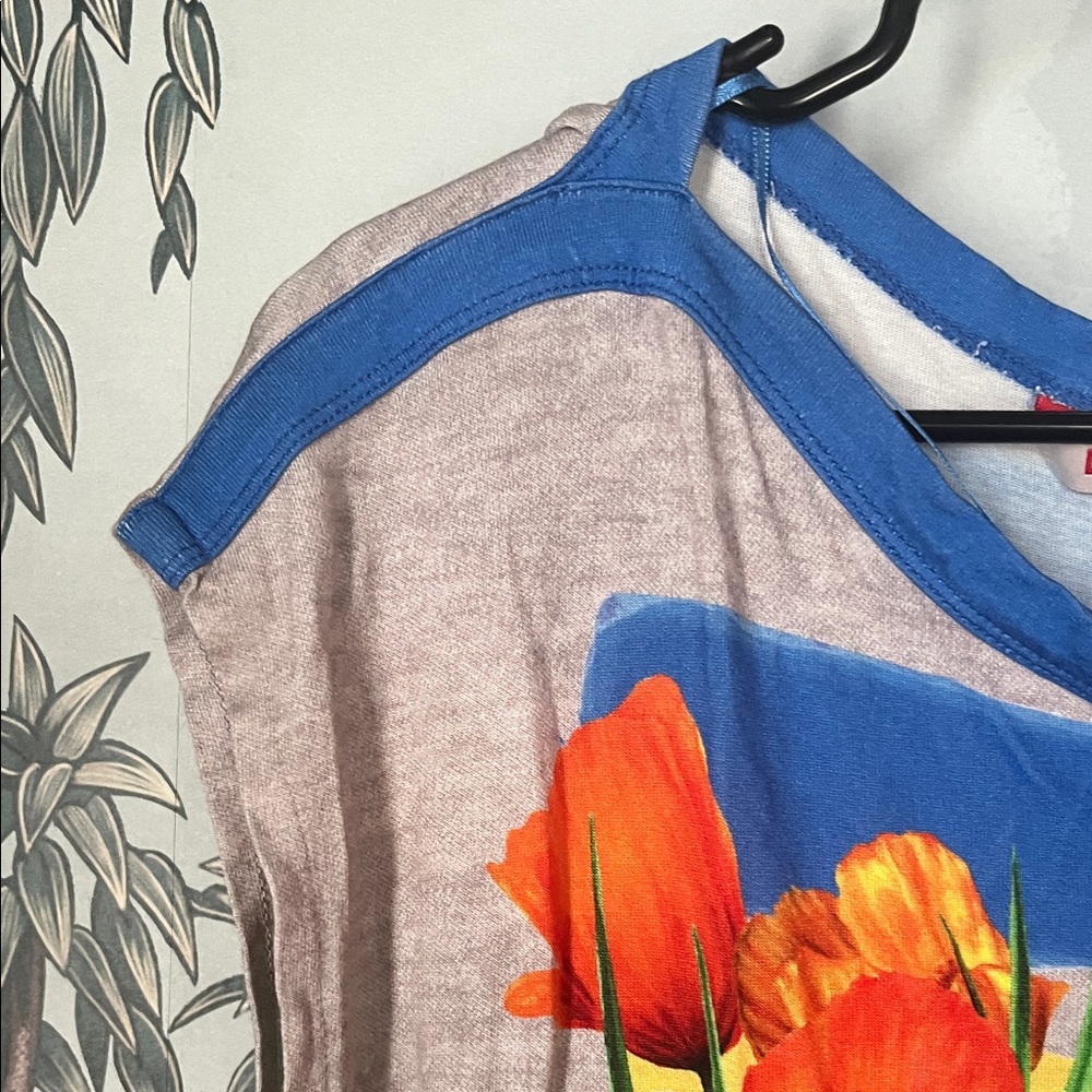 Vintage Desigual Floral Striped Women's Top. Medium - Picture 5 of 10